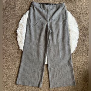 Lafayette 148 New York Dress Pants Trousers Wool Blend Wide Leg Gray Womens 10